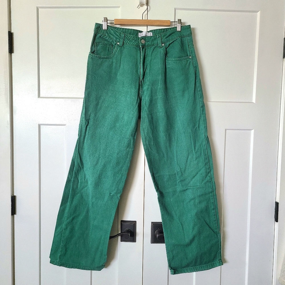 refuge DENIM Green Wide Leg Jeans